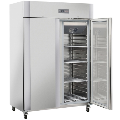 Armoire congélateur ventilée 1200 Lit. 2 portes GN 2/1, sur roues, 2 avec freins WR-GN12-2B